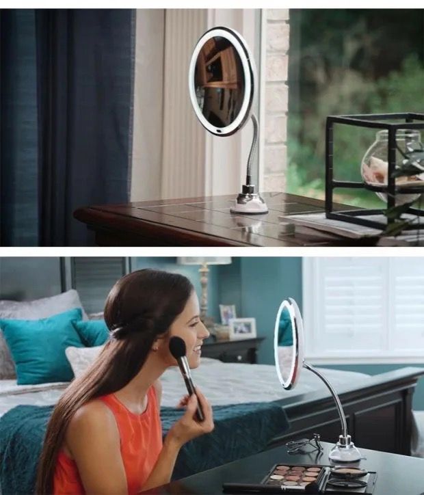 Folding LED Lamp Mirror, Bathroom Magnification Vanity Mirror, Smart Makeup Mirror Folding LED Lamp Mirror, Bathroom Magnification Vanity Mirror, Smart Makeup Mirror